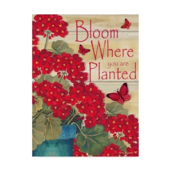 Laurie Korsgaden 'Red Flowers And Phrase' Canvas Art, 18x24, Trademark Fine Art, Mfr#: ALI42010-C1824GG